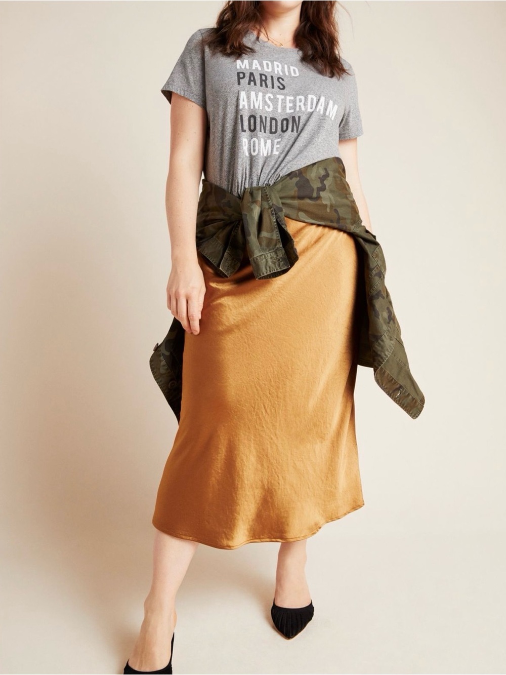ANTHROPOLOGIE Sol Angeles Cities Graphic Tee in Grey Size XL